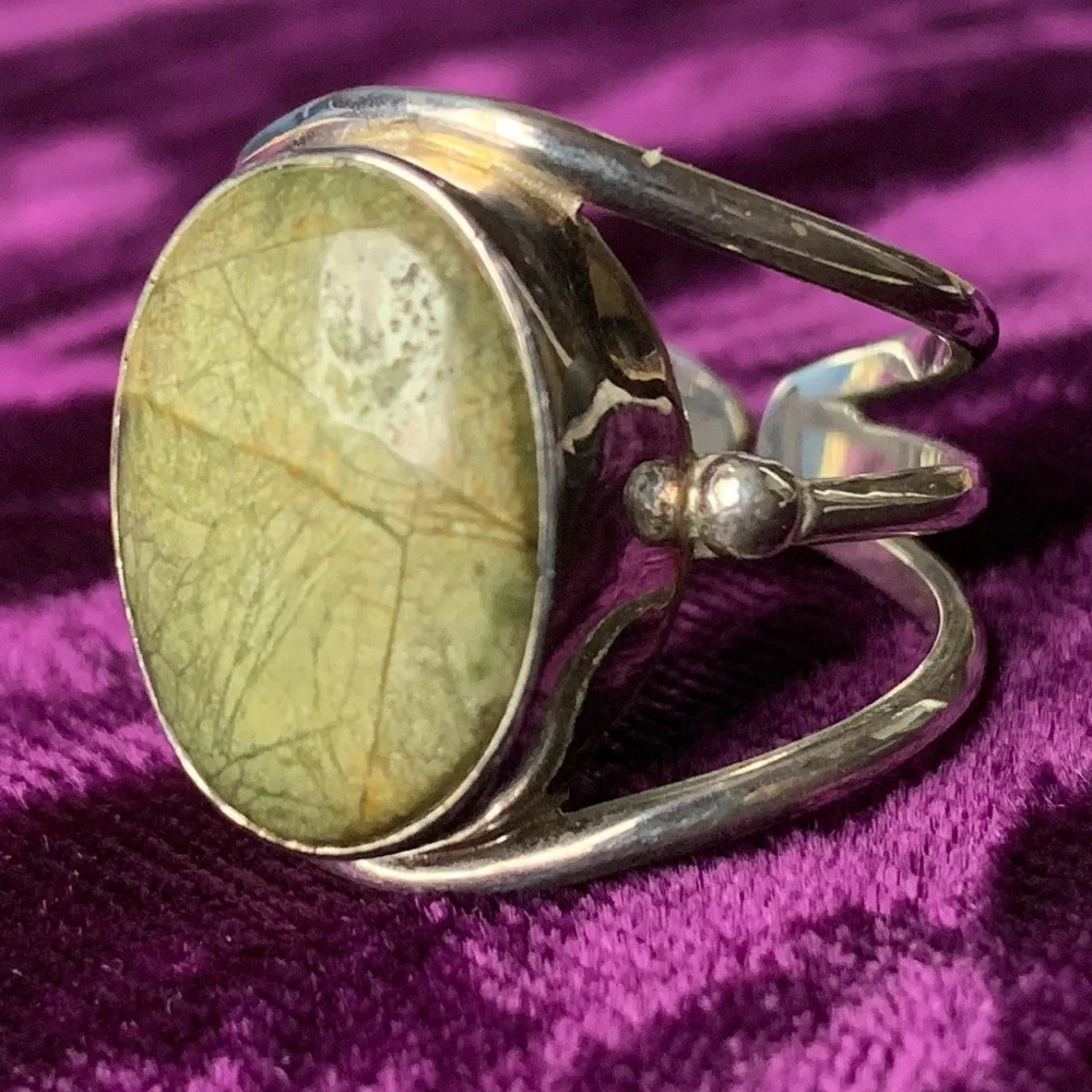 Vintage Sajen Rainforest Floor Jasper ring